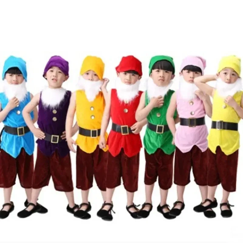 Carnival Cosplay Clothing Christmas Performance Seven Dwarfs Costume for Children Christmas Costumes for Kids Halloween