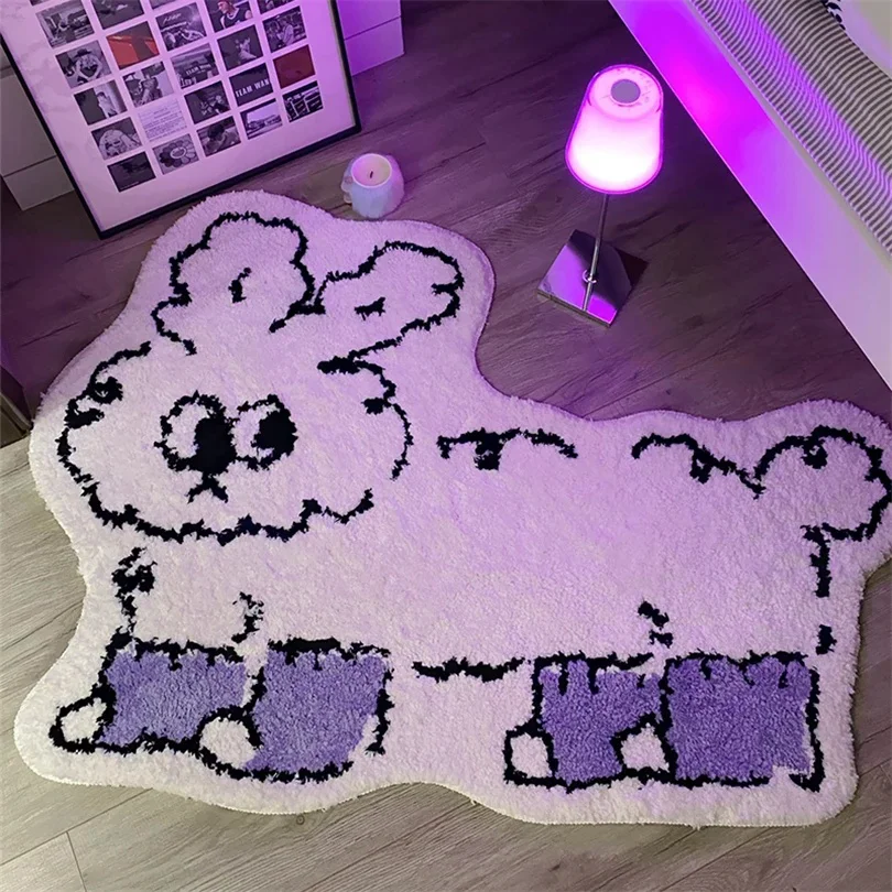 Cartoon Rabbit Bedroom Children's Room Floor Mat Modern Simple Mirror Front Blanket Living Room Sofa Coffee Table Non-slip Mat