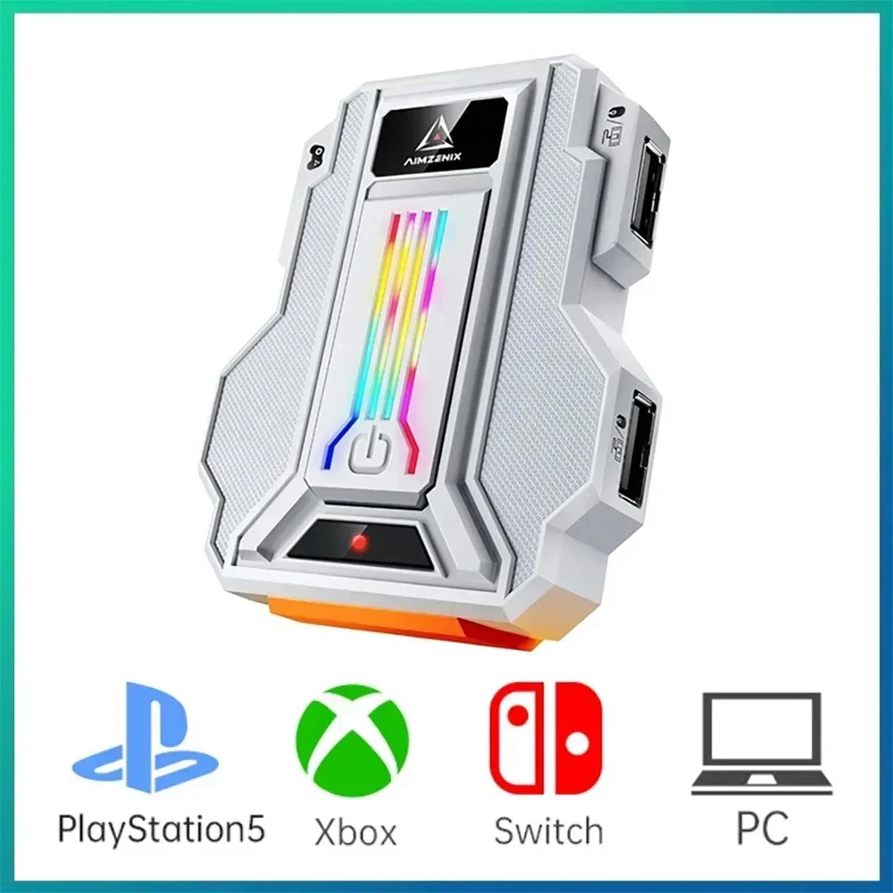 AIMZENIX AX300 STRIKER PRO Keyboard & Mouse Converter | Supports 3.5mm Headset | Plug & Play | Compatible with PS5/PS4/PS3, Xbox