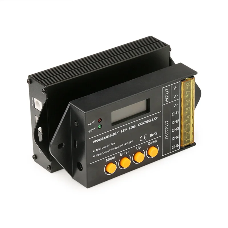 NEW TC420-SJ Mini Timer Program Controller for 5CH LED Strip Light, 20A Total Output MAX.
