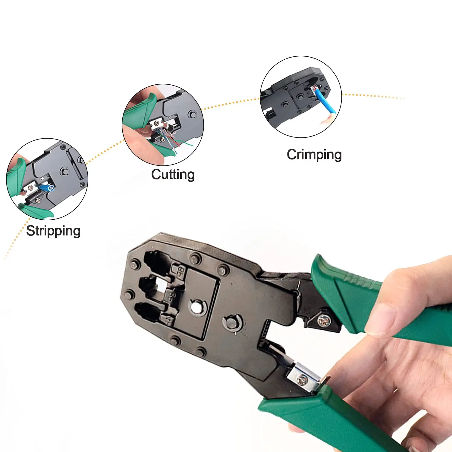 OPTFOCUS RJ45 Crimper Werkzeug Reparatur Tester Professionelle Tragbare Ethernet Crimper Clamp Kit Tasche Crimpen Netzwerk Kabel Tester.