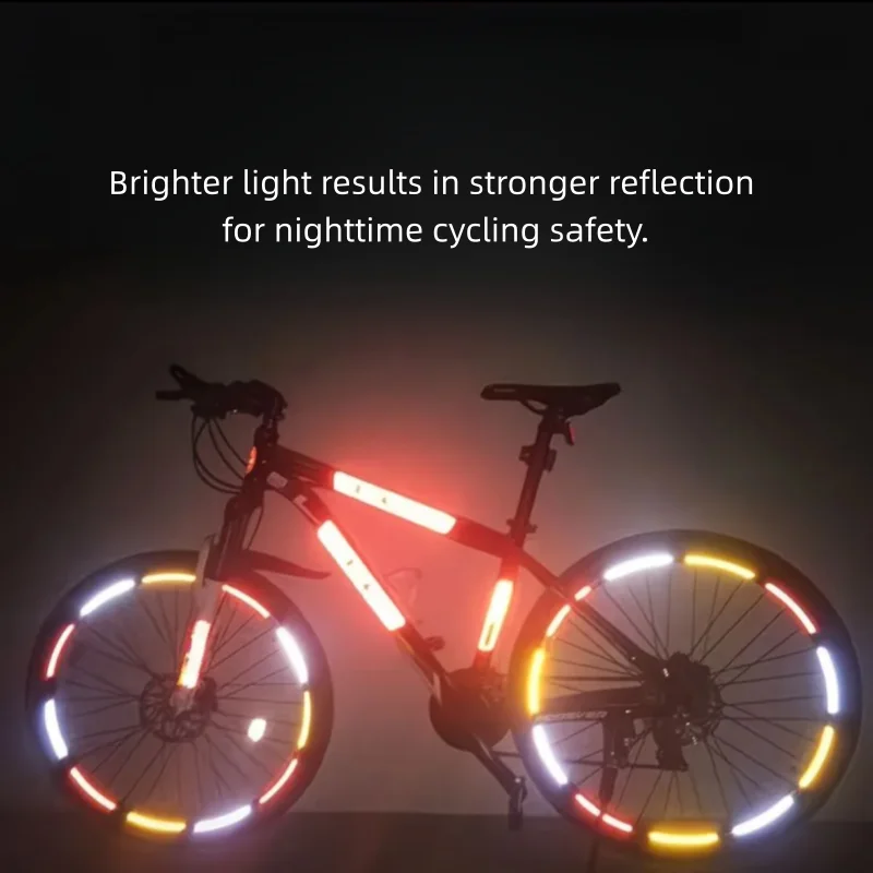 20PCS Glow in The Dark Bike Stickers, Rainbow Reflective Wheel Decals for Night Safety, Fit Bicycle Moto Motorcycle - view 2