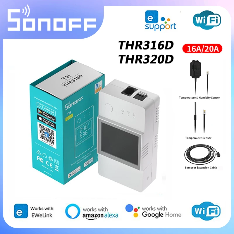 Смарт-переключатель SONOFF TH Elite 16 А/20 А с поддержкой Wi-Fi