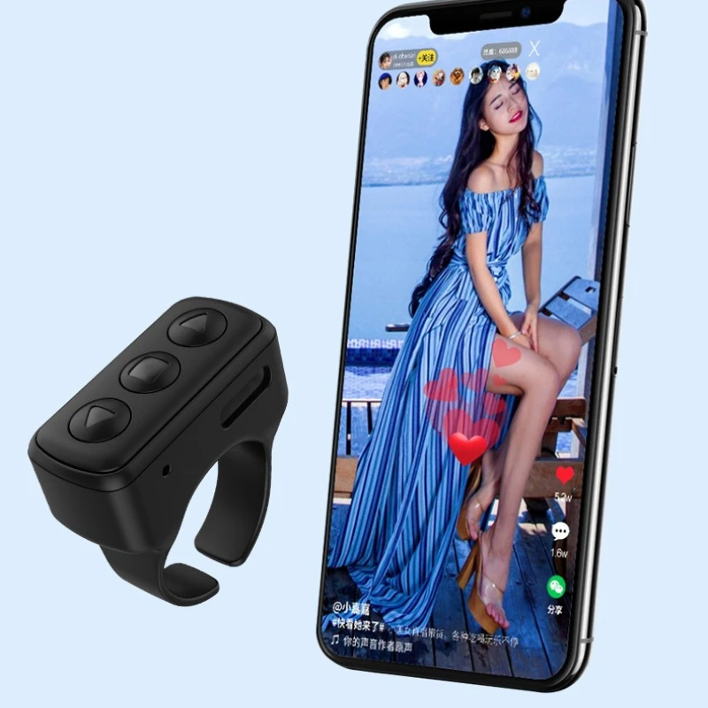 Bluetooth Phone Remote Controller Wireless Selfie Shutter Video Page Turner Like Clicker for Mobile Phone Shooting