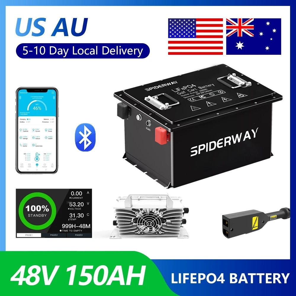 

LiFePO4 48V 150Ah Golf Cart Lithium Battery with 25A Charger for EZGO TXT/Freedom TXT/Shuttle TXT