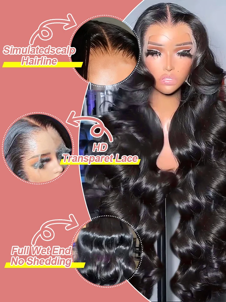 Body Wave Hd Lace Front Pruiken 36 40 Inch 13x4 Hd Transparant Kant Frontale Pruiken Menselijk haar 13x6 Pre Geplukt Pruiken Braziliaans haar