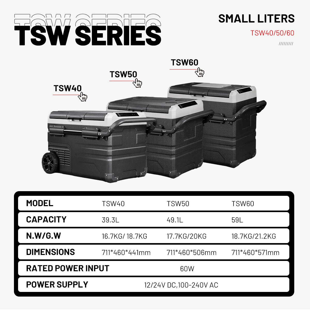 

TSW80 DC Compressor Refrigerator 80L Car Fridge 12v for Camping Outdoor