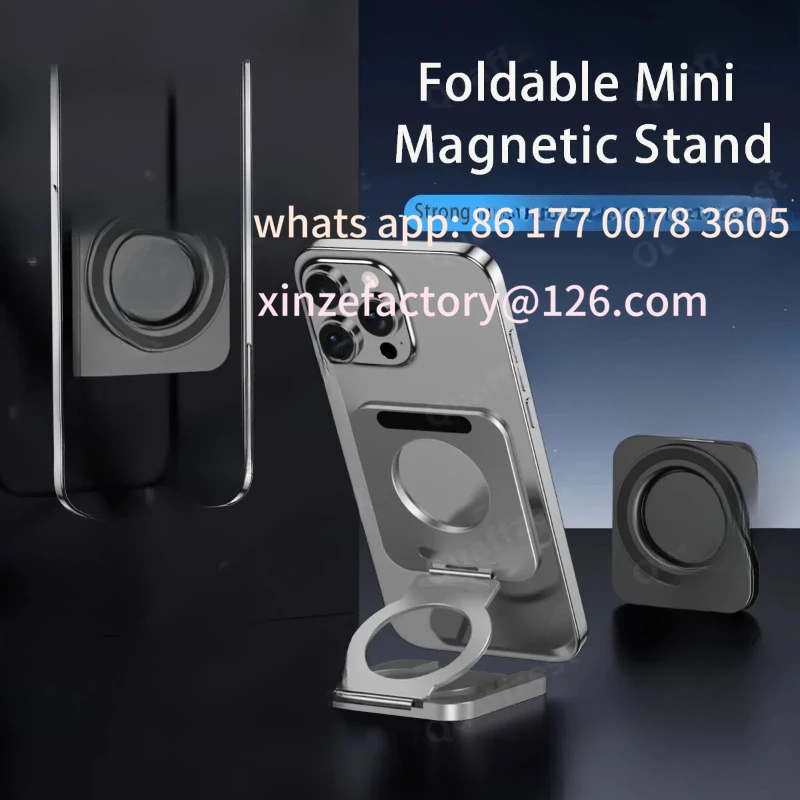 

Customizable Foldable Double Sided Magnetic Phone Holder for Magsafe Gym Universal Folding Car Holder Magnetic Phone