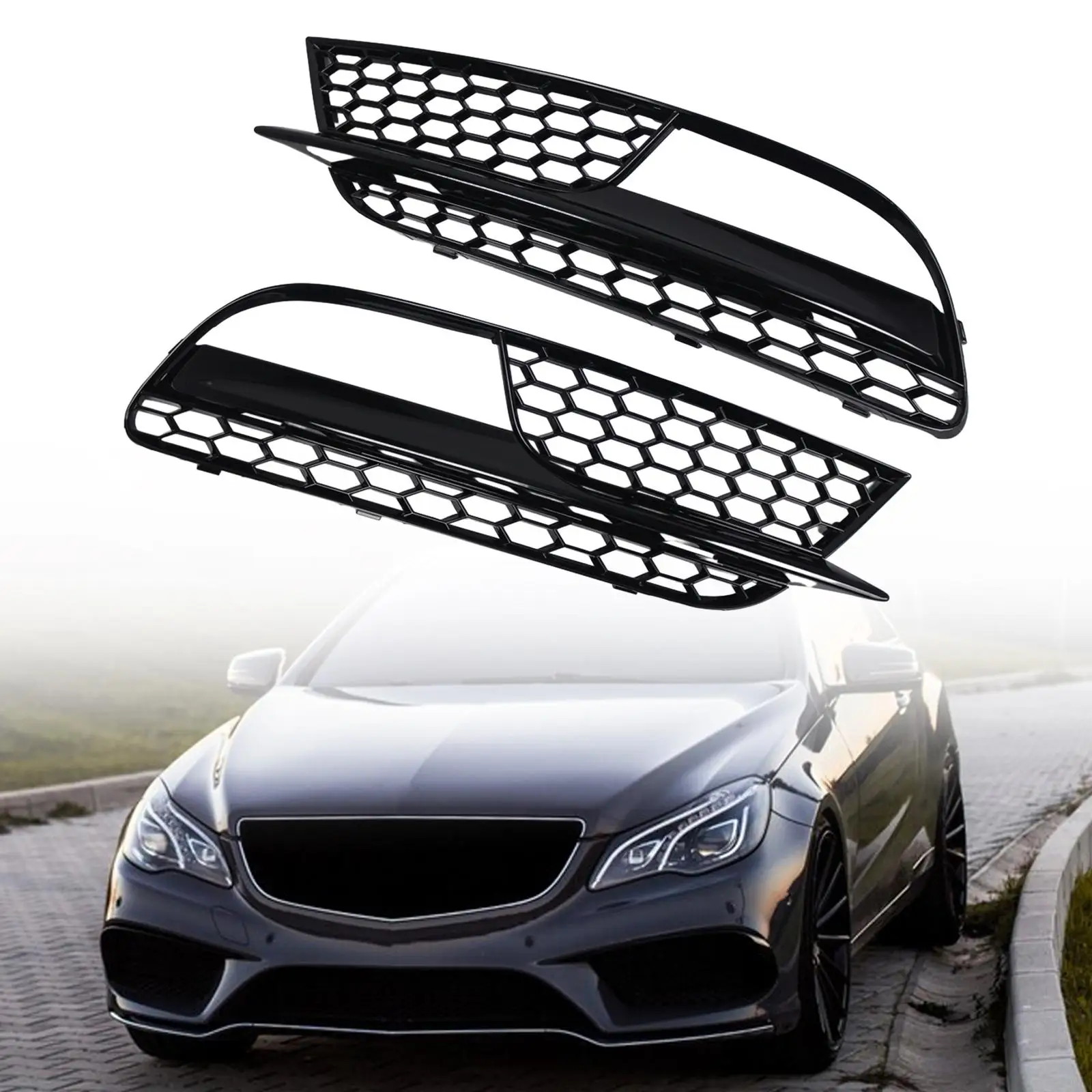 Fog Light Grille Grill Cover, Front Lower Covers Grill, Durable Front Grill Mesh Grille, Replace Parts Car Accessories