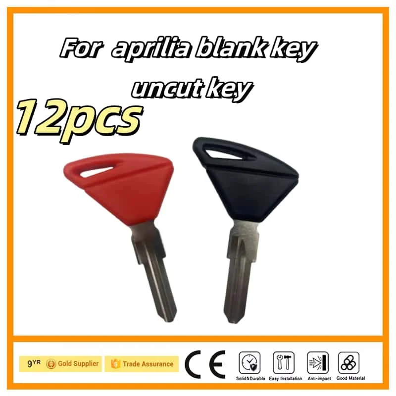 12pcs For aprilia RSV4 100 GPR125 RS125 RS660 APR-150-V Blank Key Motorcycle Replace Uncut Keys can be placed anti-theft chip