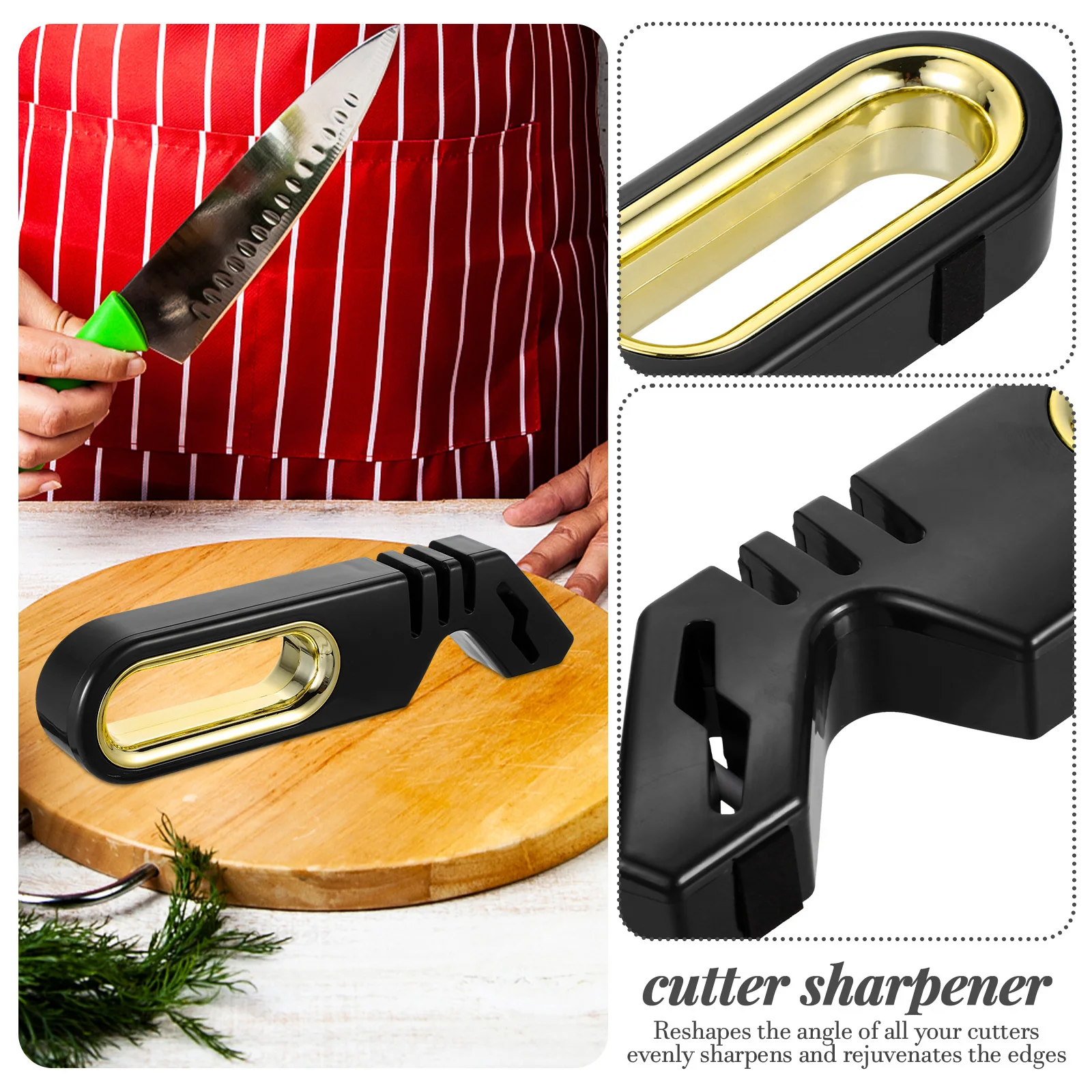 

Kitchen Quick Whetstone 4-in-1 Cutter Sharpener Home Scissor Sharpener Ergonomic Handle Kitchen Accessories Sharpening