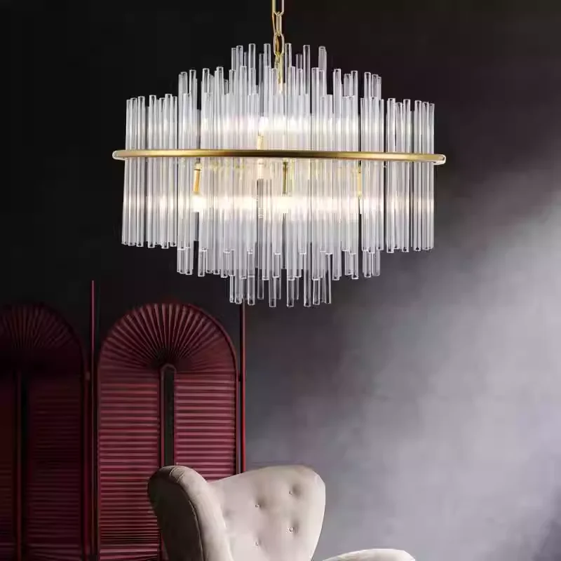 

Luxury Modern Crystal Chandelier with LED Illumination in Gold Silver Chrome Featuring Round Oval for Entryway Dining Room