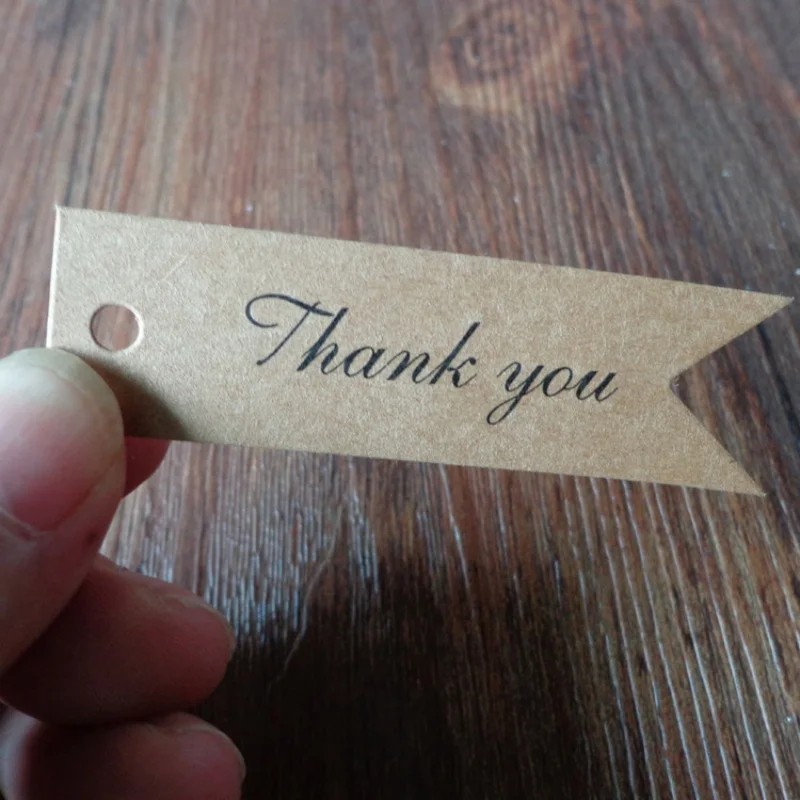 10pcs Kraft Paper Tags Thank you Handmade Cookie Candy Bread Packaging  Hanging Card