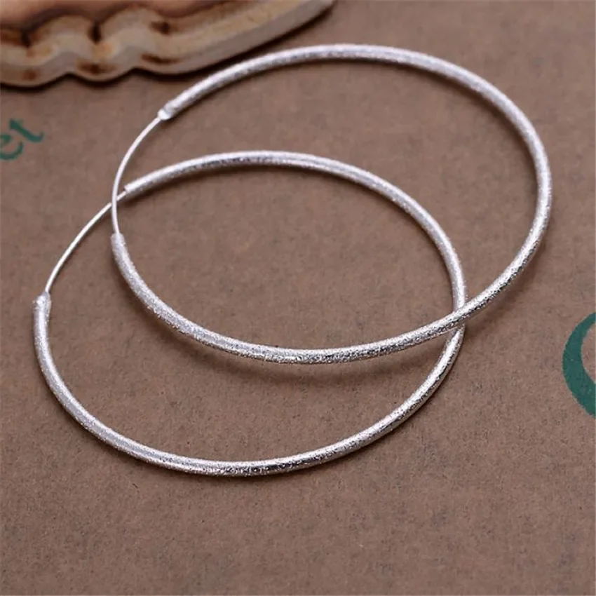 925 Sterling Silver Earrings Temperament Big Circle Earrings Hot Selling Fashion Burst Models Silver Jewelry Girl Valentine Gift