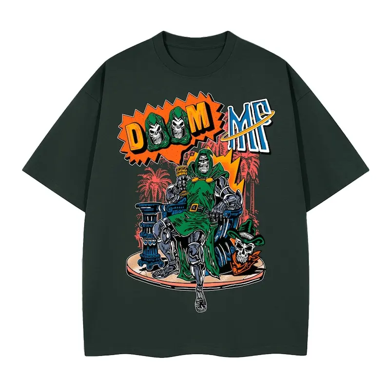Camiseta gráfica MF Doom X Dr. Doom inspirada en "Warren Lotus" | Camisa | Camiseta de Hip-Hop y estilo cómic urbano