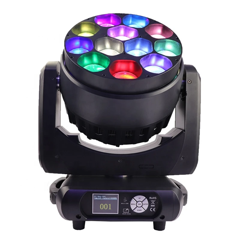 

2 pcs Big fly eyes bee led movinghead with zoom 12*40w wash led zoom rgbw moving head light 4 in 1 led beam light