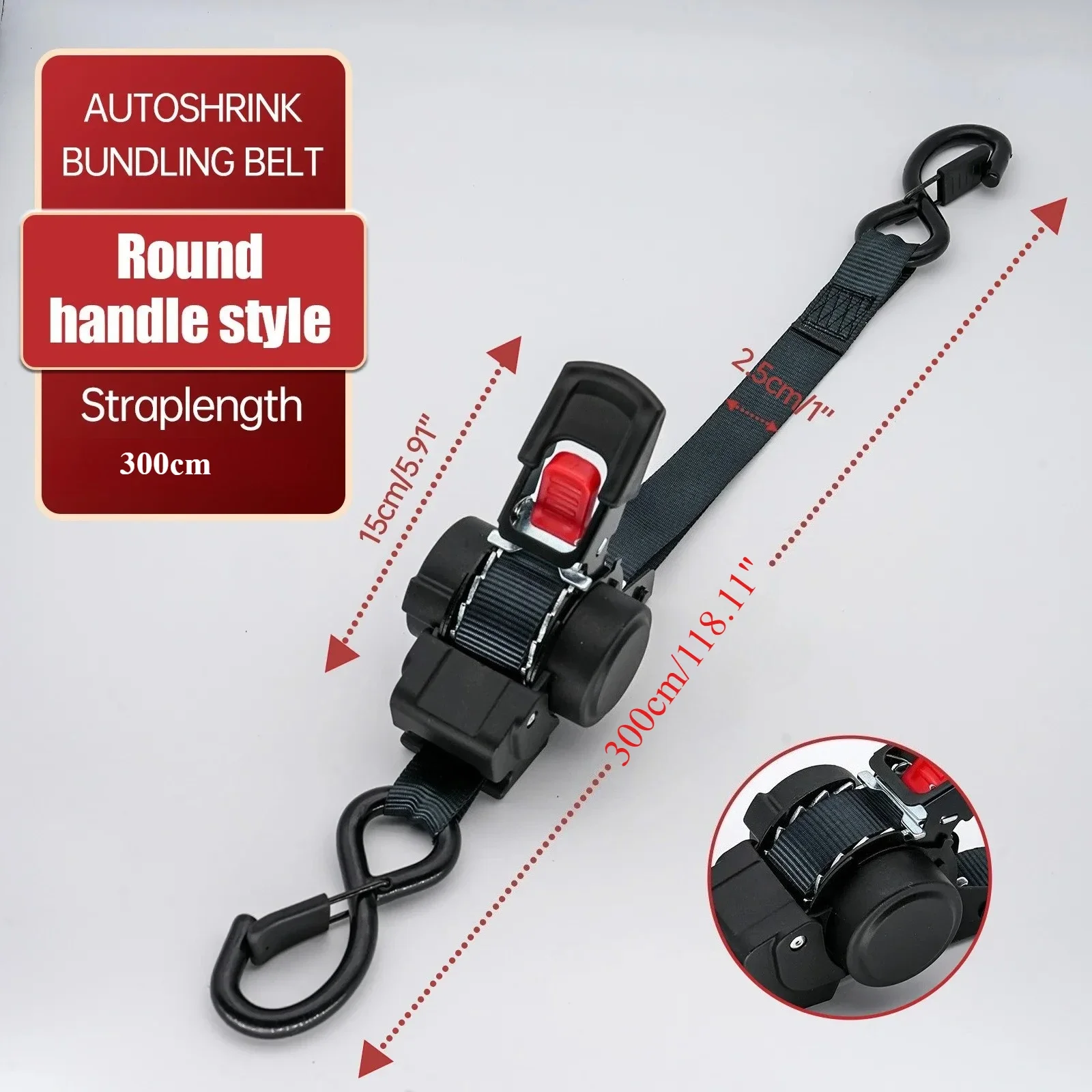 Automatic Retractable Ratchet Tie Down Straps Heavy Duty Lashing Belt Cargo Secure Strap for Truck Trailer Motorcycle Luggage