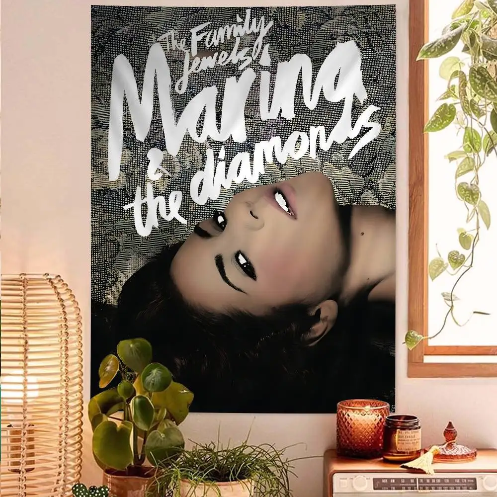 Marina And The Diamonds Music Album Colorful Tapestry Wall Hanging Hanging Tarot Hippie Wall Rugs Dorm Wall Art Decor
