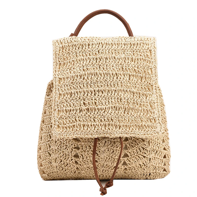 Bags for Women 2023 Women\'s Straw Backpack Summer Boho Bohemian Hollow Shoulder Bag Travel Bag for Women Knitted Beach Back Pack