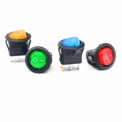 4Pcs KCD1 On/Off 3-Pin 2-Position Snap 12V/220V Red LED Round Boat Rocker Switch with LED For Househeld DIY Replacement