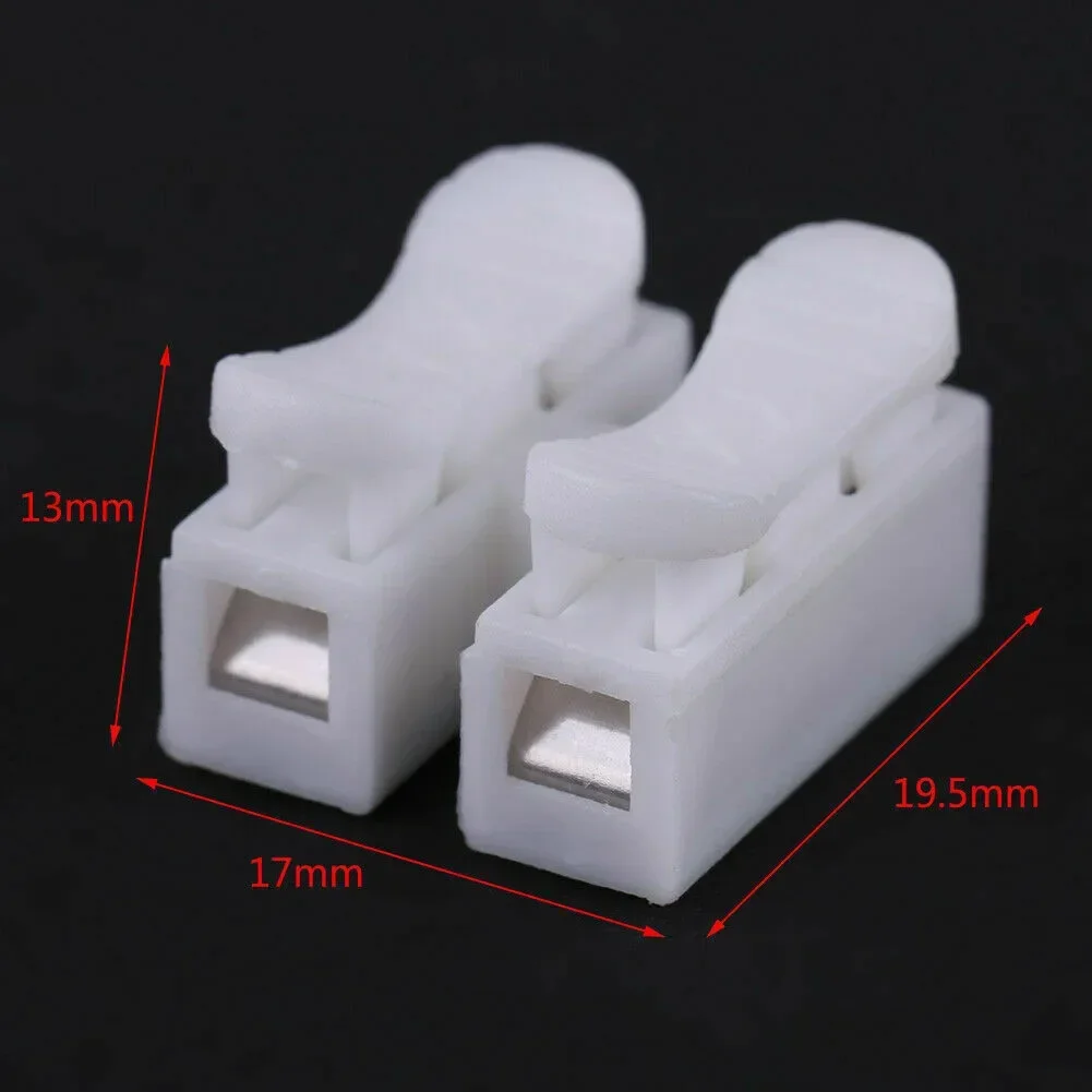 20Pcs CH2 Spring Quick Wire Connector Cable Clamp Terminal Block LED Strip Light Electrical Crimp Terminals Clamp