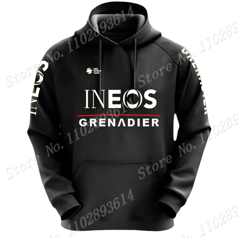 Black Ineos Grenadier 2023 Team Hoodie Men Casual Sweatshirt Autumn Winter Hoodies Cycling Clothing Hoody Streetwear Sportswear