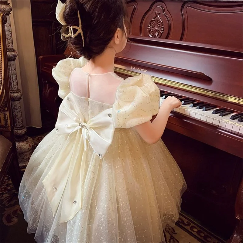 Girl Dress Kids Party Birthday Evening Gown Cotton 2024 Popular Spring Autumn High Quality Flower Girl Dress Children Clothing