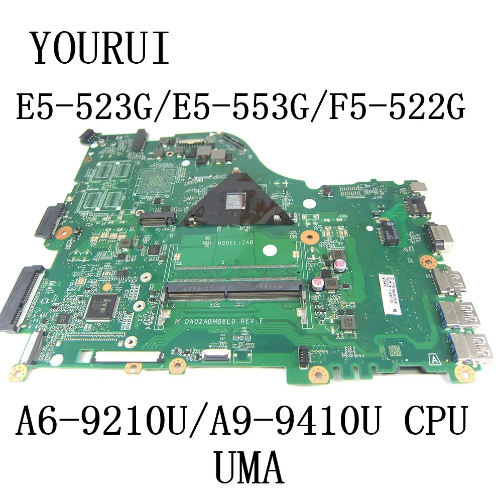 

For Acer Aspire F5-522 E5-523G E5-553 E5-553G E5-523 Laptop Motherboard with A6-9210U/A9-9410U CPU DA0ZABMB6E0 Mainboard