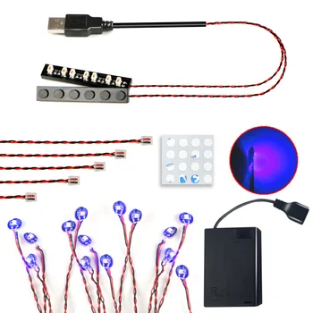 14 peças pontos tijolos de luz led compatíveis com blocos de construção de marca luz para modelo de luz noturna iluminação decorativa