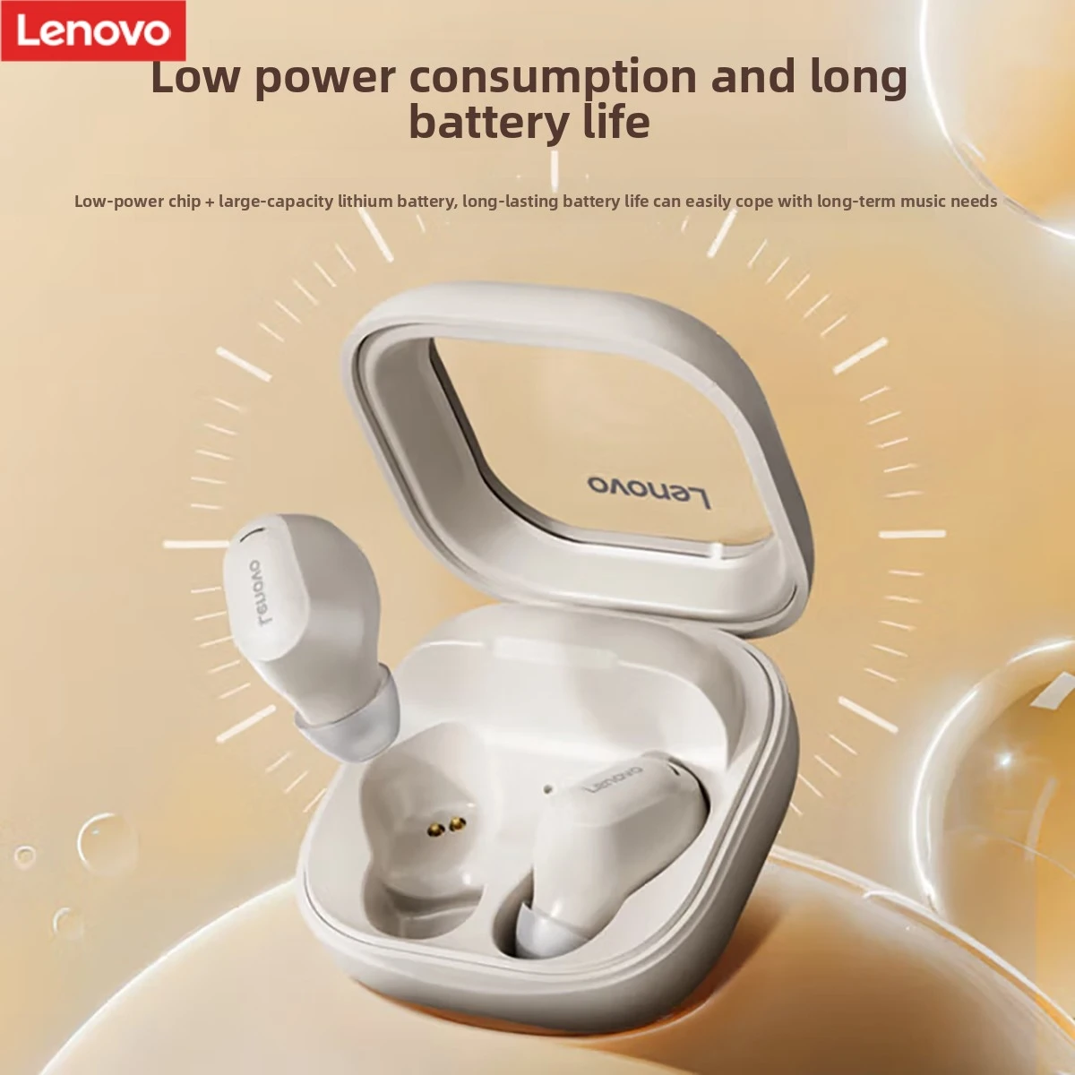 سماعات أذن Lenovo EA200 اللاسلكية Bluetooth5.4، IPX4 مقاومة للماء، سماعات أذن رياضية مع ميكروفون، تحكم باللمس، ستيريو TWS، صوت هاي فاي