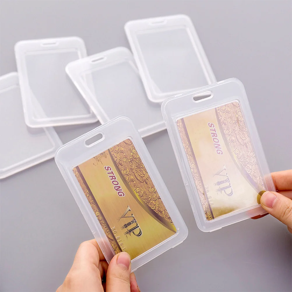 20PCS Transparent ID Badge Plastic Frosted Name Tag ID Holder White Multi Functional Travel Office School Use Card