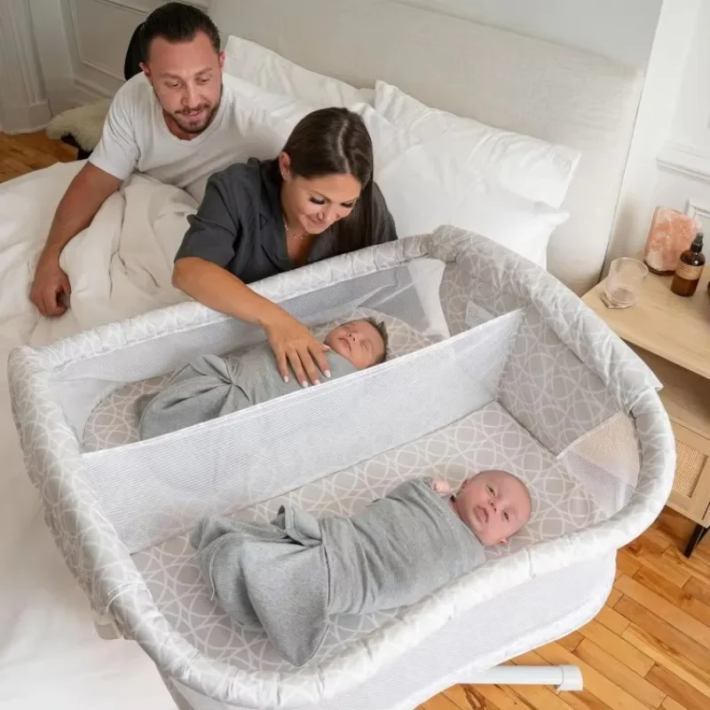 

Authenticity guarantee.BassiNest Twin Sleeper, Bedside Double Bassinet, Adjustable, Soothing Center with, Vibration, Soothing So