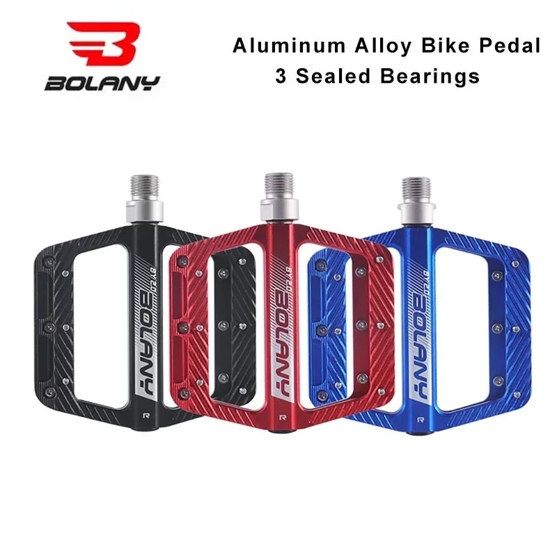 

BOLANY Aluminum Alloy Bicycle Pedal Anti-slip Mountain Bike Pedals Dustprood Lightweight Seal 3 Bearing Pedal Bicycle Supplies