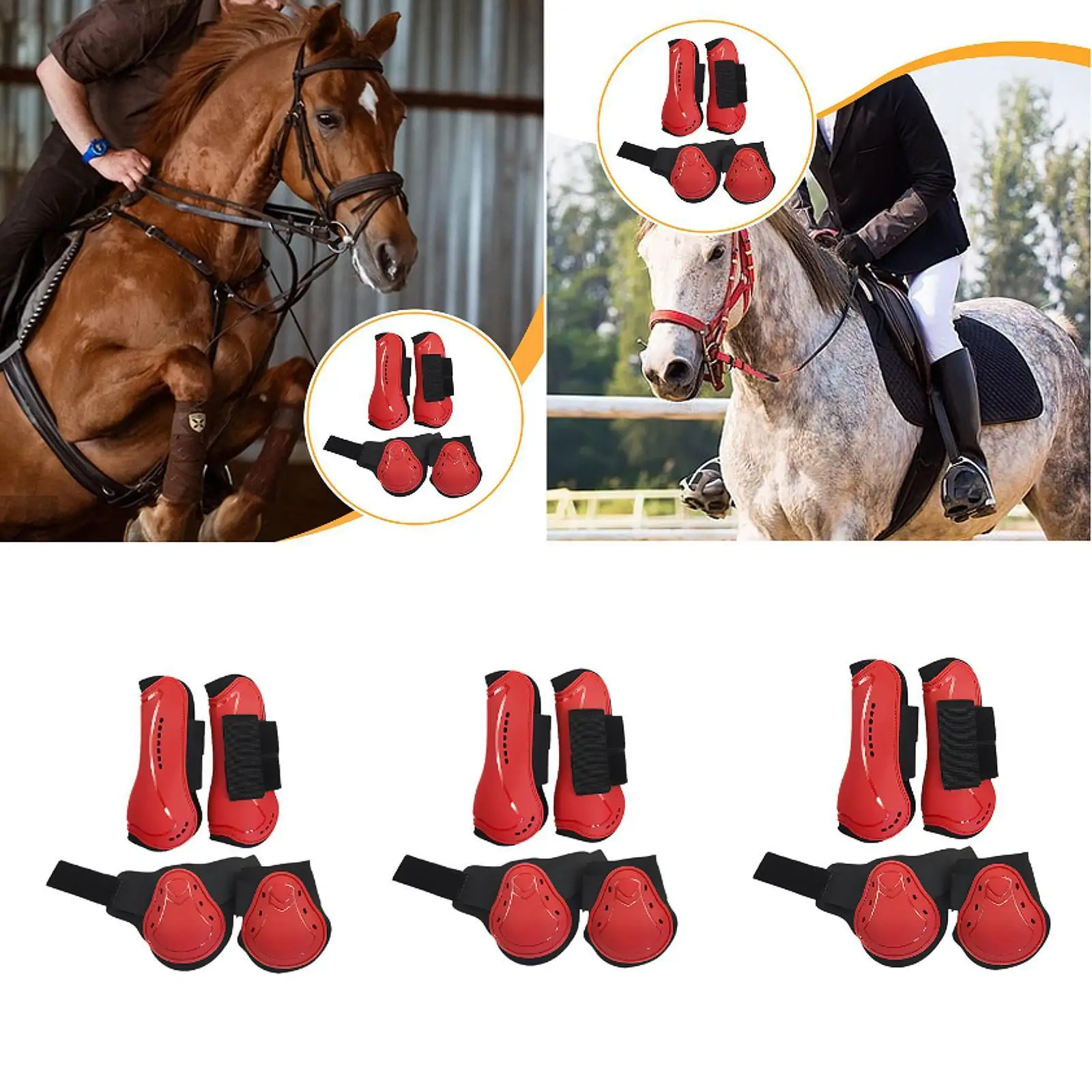 ensemble-de-4-protections-pour-chevaux-legeres-et-durables-equipement-equestre-pour-le-saut-d'obstacles-l'entrainement-et-les-concours