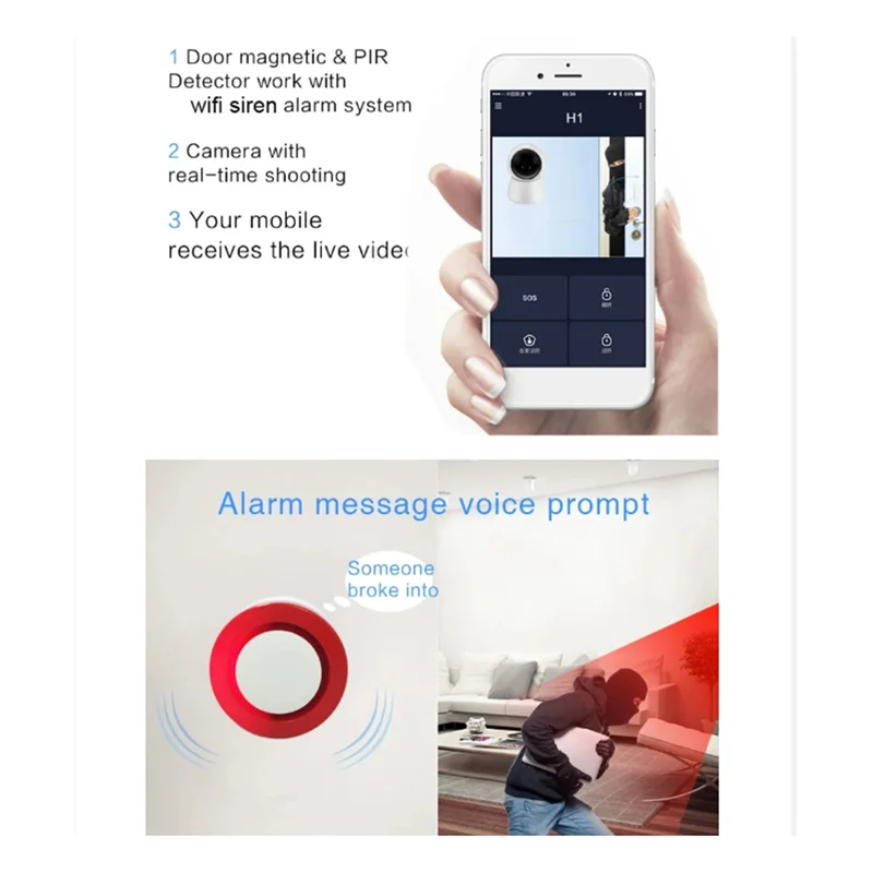 Kit sistema di allarme di sicurezza domestica intelligente Tuya Sensore per porte e finestre con allarme antifurto wireless WiFi