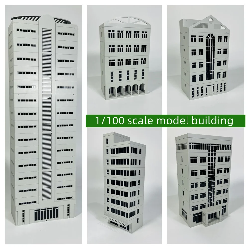 1: 100 Scale Plastic Building Assembly Model Of Multiple Urban Simulation High-Rise Building Scenes