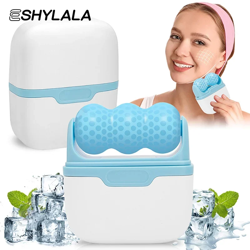 Rolo de gelo 2 em 1 para alívio da dor nas olhos, rolo de massagem facial frio, cuidados com a pele, alívio da dor, ferramenta de cuidados com maquiagem