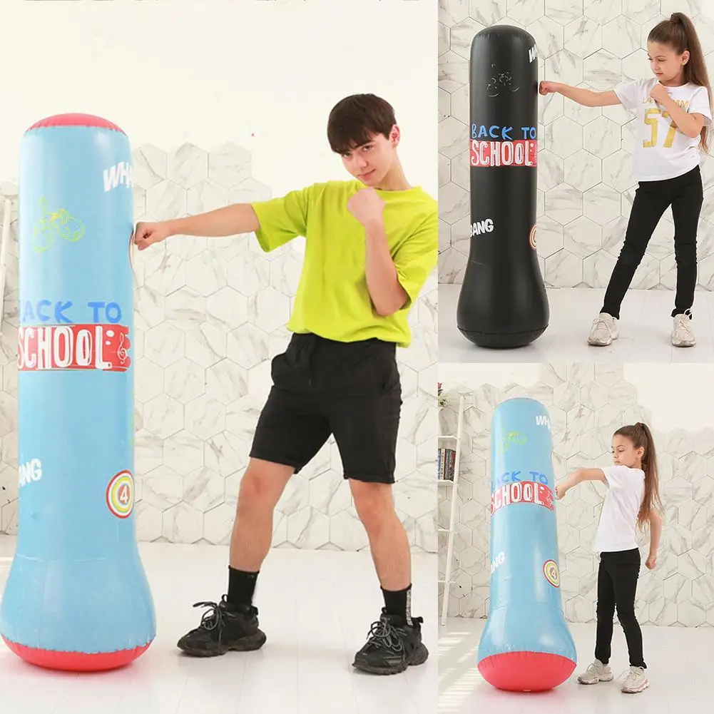 120/160cm Inflatable Boxing Bag Adult Children Boxing Punch Sandbag Training Target Stress Exercise for Kids Gifts