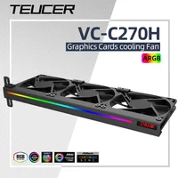 Teucer ARGB GPU tarjeta de vídeo Kit de radiador enfriador PCI tarjeta gráfica compañero 90mm 3 ventiladores 12V 3 pines enchufe 9015 1800RPM ventilador de refrigeración