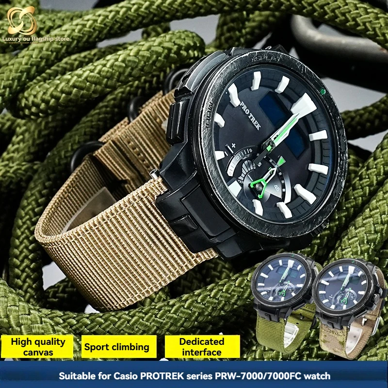 

for Casio PROTREK series PRW-7000/7000FC series modified mountaineering canvas watch men's accessories