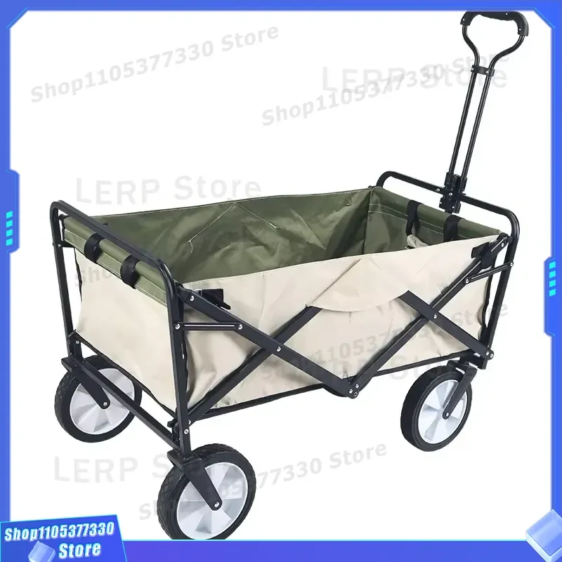 Foldable Beach Trolley Wagon for Outdoor Camping Heavy Duty Collapsible Cart Multi Purpose Utility Truck Durable Garden