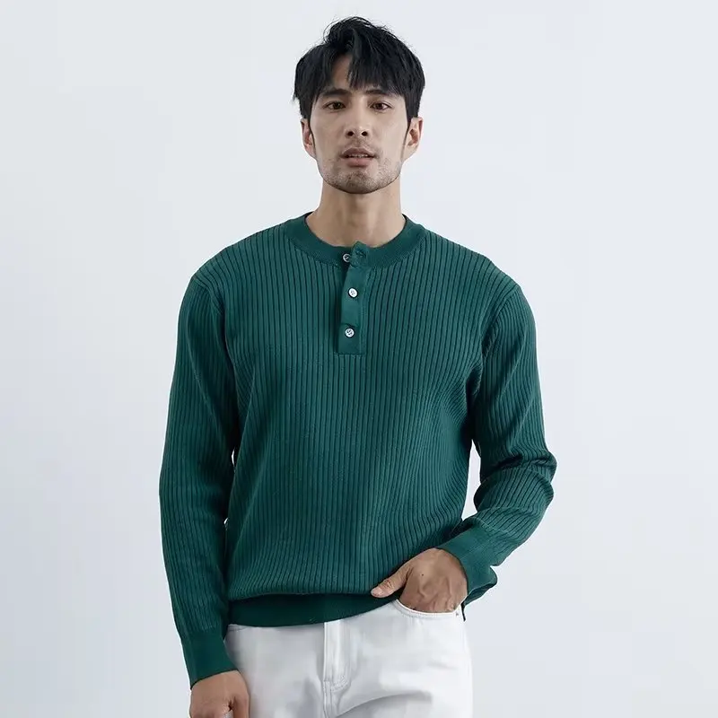 GIOIOMen's Knit Sweater，2025Spring New Loose Casual Thin Knitted Sweater，Base Layer Shirt，Fashion Men's Wear