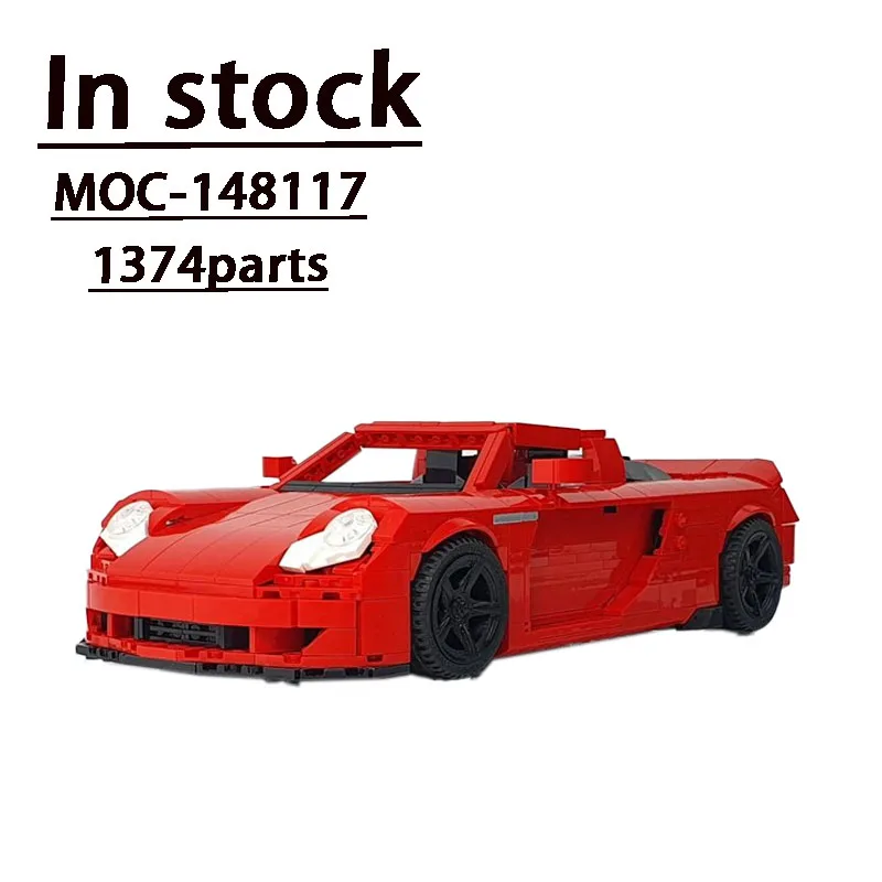 MOC-148117 Red BigEyesClassicMovieSupercarGT [V2] AssemblyBuilding Block Model1374Parts Assembly Adult Kids Birthday Toy Present