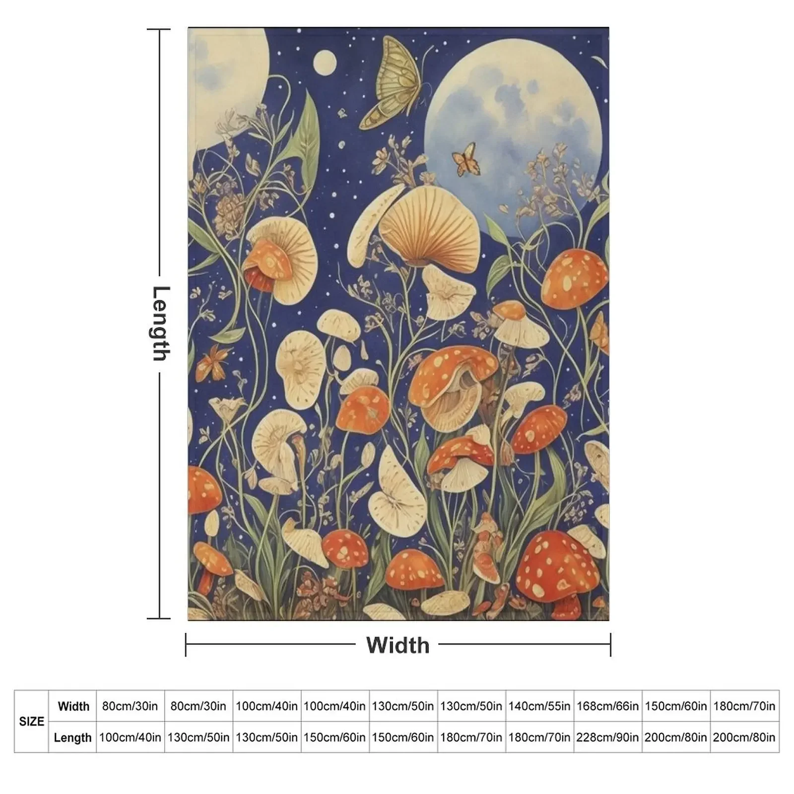 Dark Vegan Occult Cottagecore Moon Flower Floral Throw Blanket Luxury Throw Bed Hairy Vintage cosplay anime Blankets