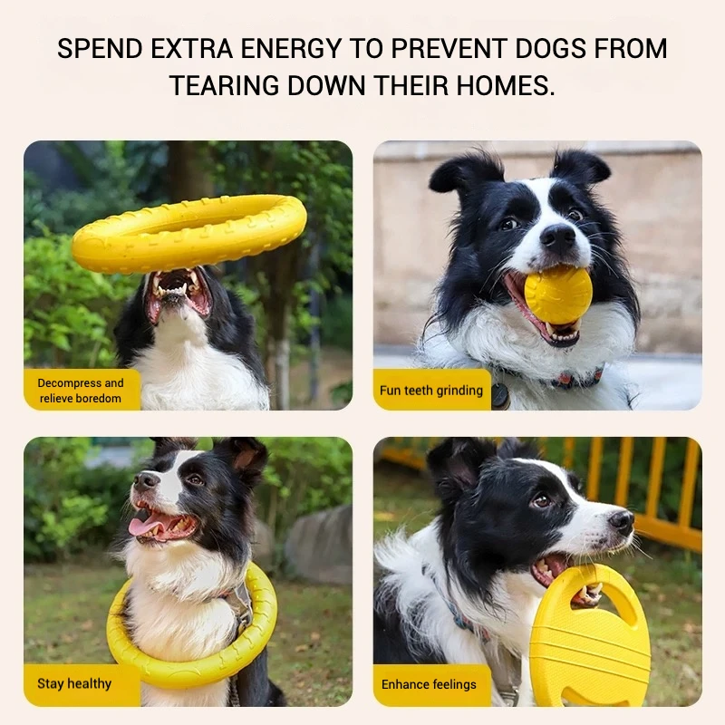 Chewable EVA Dog Toys Floating Pet Toys for Dogs Balls Flying Discs Bite-resistant Self-stimulating And Relieve Boredom