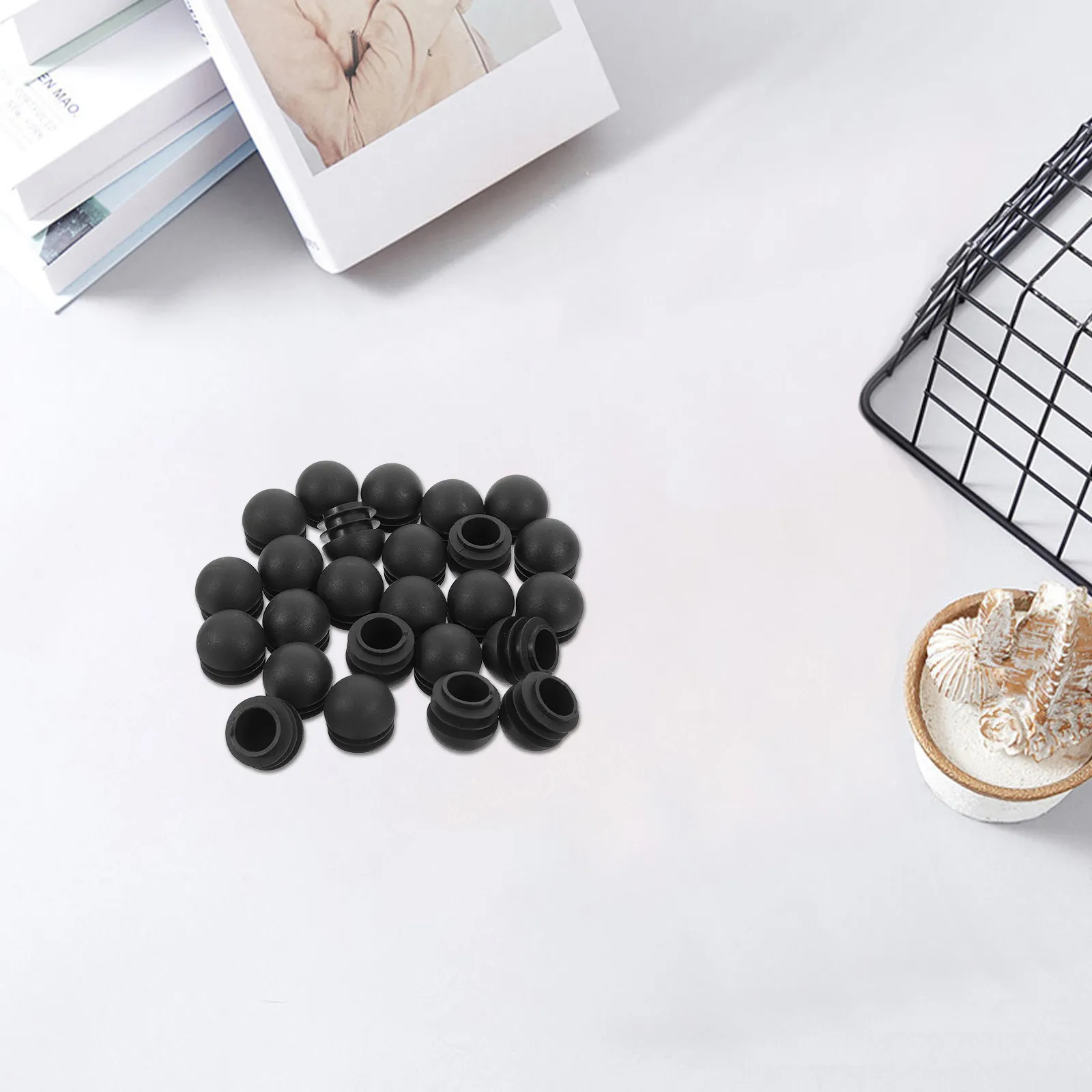 25Pcs Plastic Round Plug Insert for 22mm Pipe Tube Stopper Durable End Caps Home Industrial Furniture Accessories - view 5