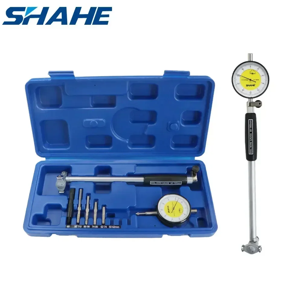 

Shahe 6-10/10-18/18-35/35-50/50-160mm Dial Indicator Dial Bore Gauge Hole Diameter Measuring Gauge 0.01 mm Gauge Measuring Tool