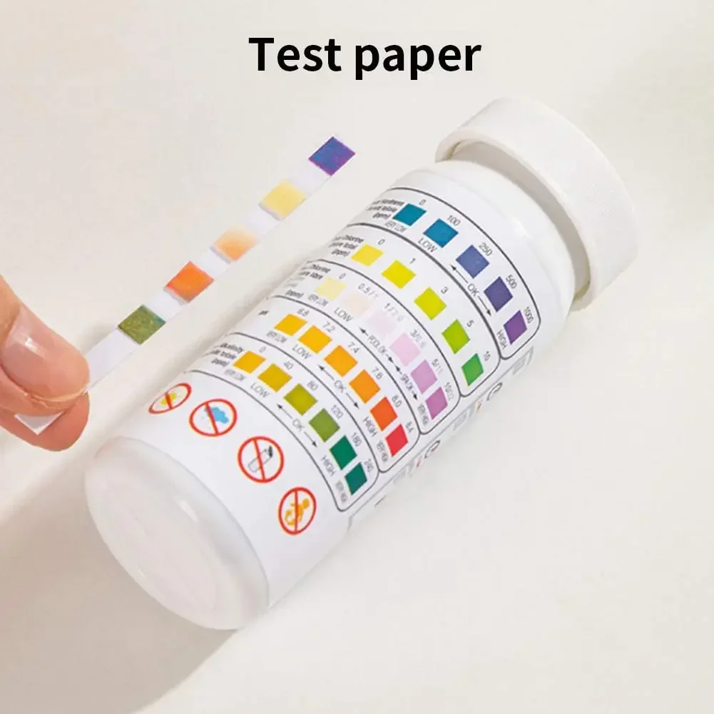 New 50pcs/set Multipurpose 5 in 1 Chlorine PH Test Strips SPA Swimming Pool Water Tester Paper Hardness Tool