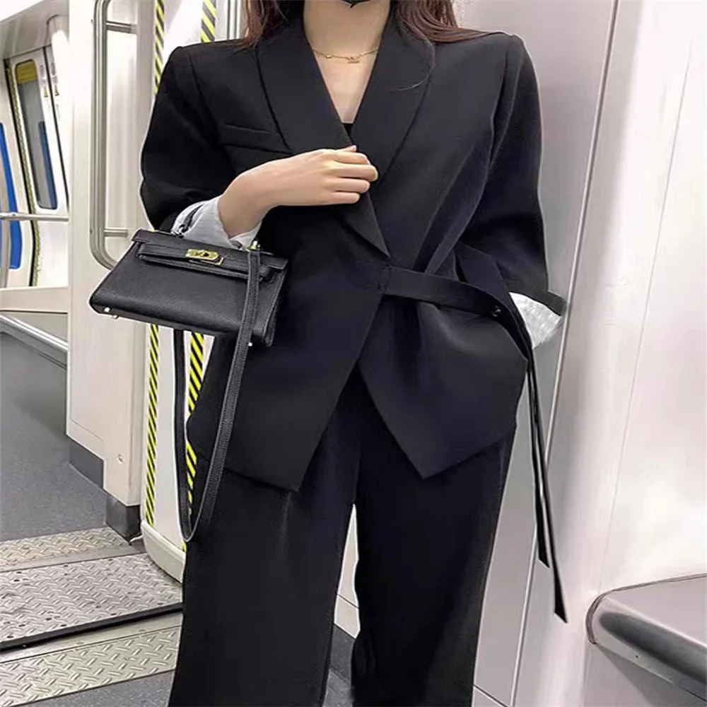 2024 Winter New Women's Blazer Set Professional Elegant Office Suit Blazer and Pants 2 Piece Set Business Women Trouser Suits