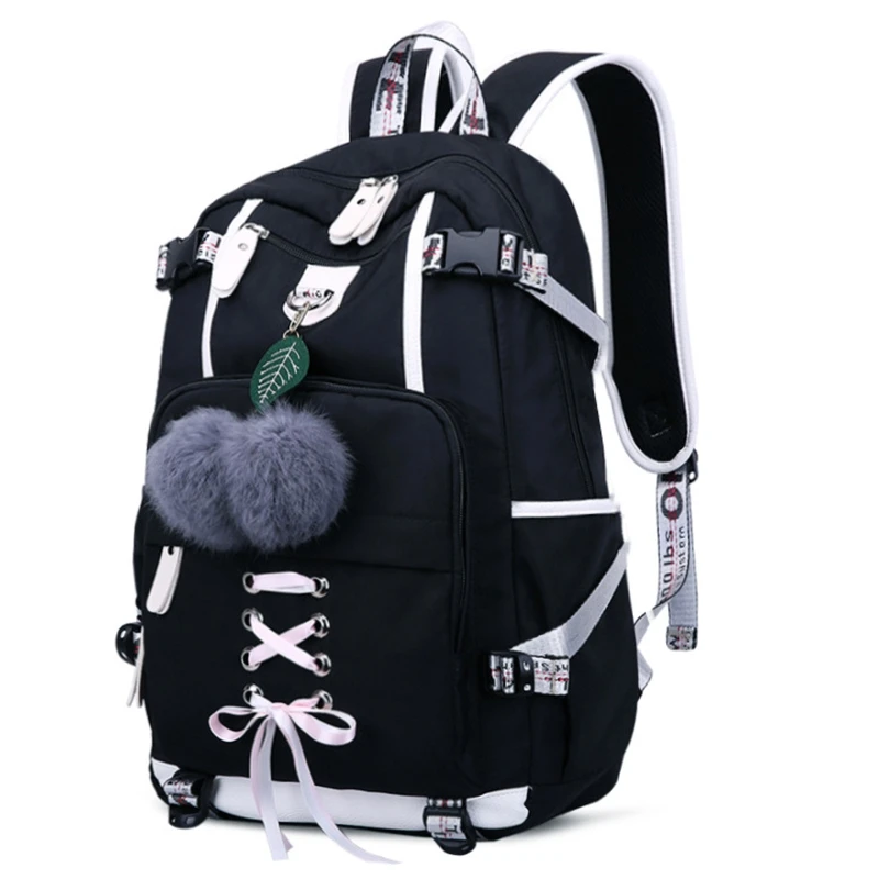 

New Laptop Women Backpack External Usb Charge Computer Backpacks Anti-Theft Waterproof School Bag For Teenage Girls